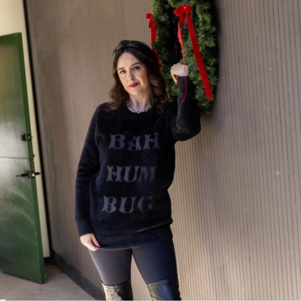 NWOT LuLaRoe Bah Hum Bug Berrie Sweater Christmas Holidays Scrooge Vibes